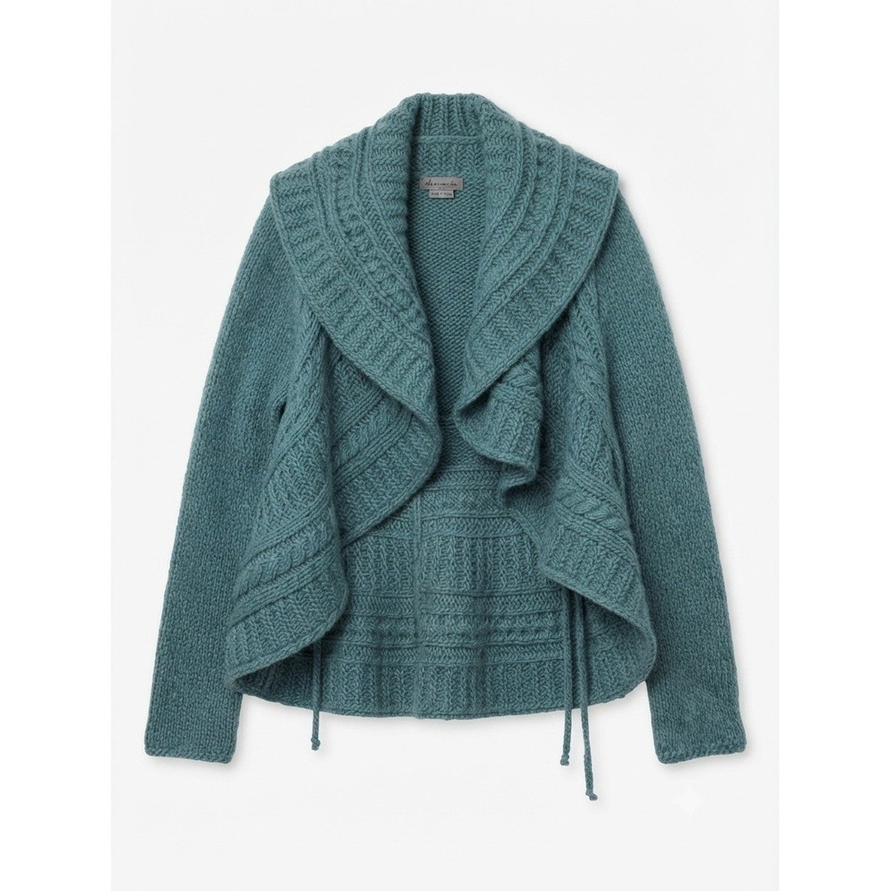 elsamanda sweater L Alpaca Wool Blend Boho Luxury Italian Crochet Winter Warm